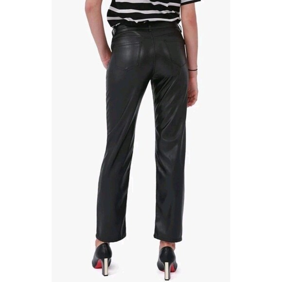 Balleay Black Faux Leather Butt‑Lift Stretch Straight Leg Pants Womens XXL  NEW - Picture 1 of 7